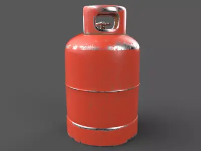 Gas Cylinder Low-poly 3D model 12