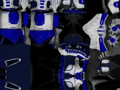 Futuristic Police - Rocket Launcher Low-poly 3D model