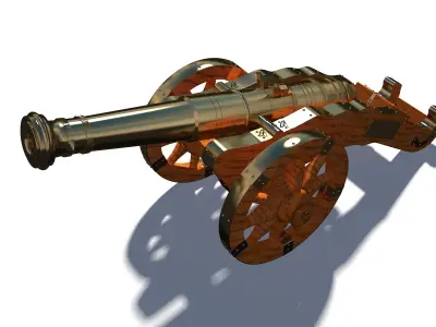 Cannon Miniature Low-poly 3D model