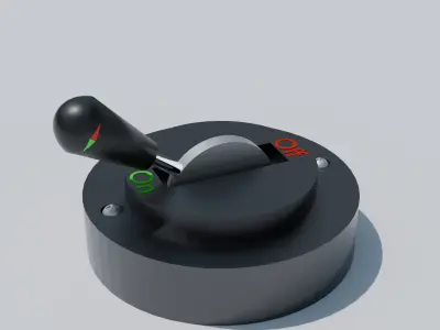 Power switch on-off Low-poly 3D model