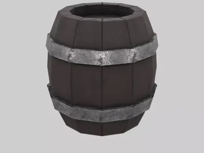 Barrel wooden Low-poly 3D model