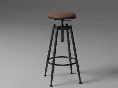 Toyah Industrial Bar Stool Free 3D model