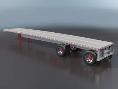 Aluminum Flatbed Trailer 3D model