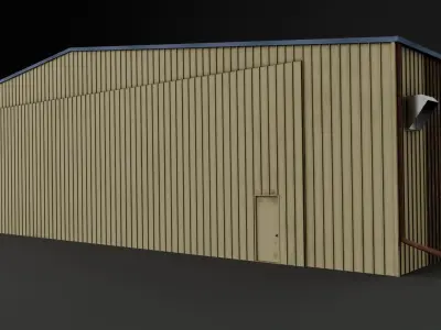 hangar building02 Low-poly 3D model