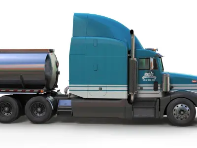 Peterbilt 377 tanker truck Low-poly 3D model