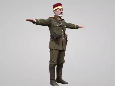  Old Turkish soldier 3D model Low-poly 3D model purchase