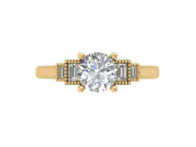 Solitaire Engagement Ring 3D print model 87