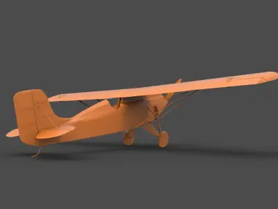 monoplane orange toy airplane 3D print model
