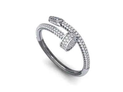 Nail Ring Twisted  3D print model