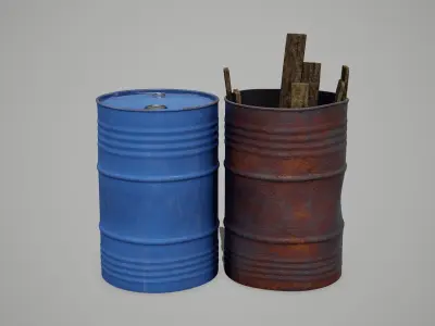 Oil Barrels 3D model