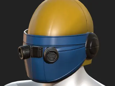 Helmet scifi military combat 3d model low poly  Low-poly 3D model buy