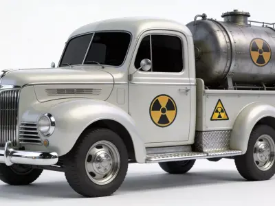 Atomic Age Fleet Transport Truck 3D Model Low-poly 3D model