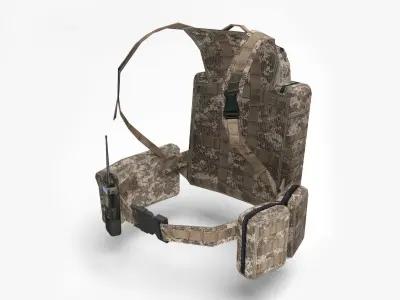  military backpack Low-poly 3D model purchase