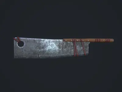 Apocalyptic Cleaver Low-poly 3D model