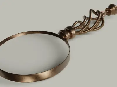 Antique bronze magnifying glass 3D-Modell 3D model
