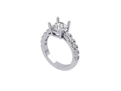 Solitaire Engagement Ring 3D print model 61