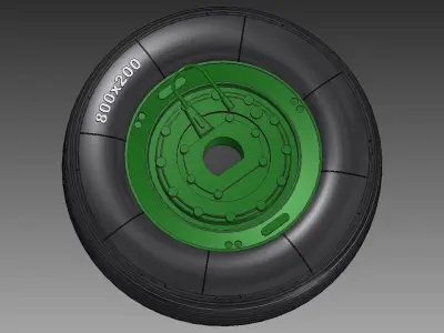 Mig-21 spoke wheel - grooved tire 3D print model