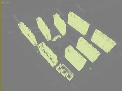 Architecture residential complex 3D model purchase