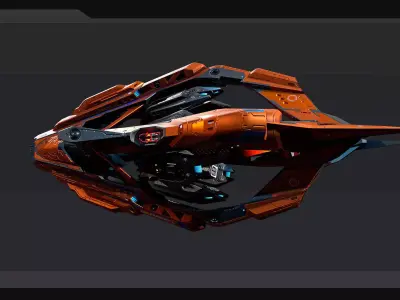 DRAKX - ALIEN Frigate DK4 Low-poly 3D model