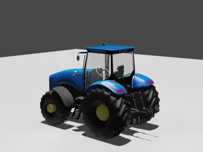 Low poly Trucktar useing for your game and animation 3D model Free low-poly 3D model