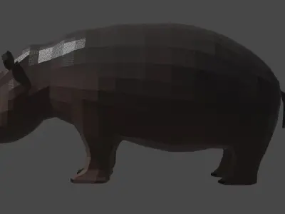 LowPoly Hippo Low-poly 3D model