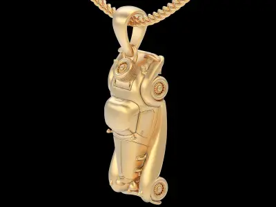 Classic Roadster car pendant gold printable jewelry 3D model 3D print model purchase