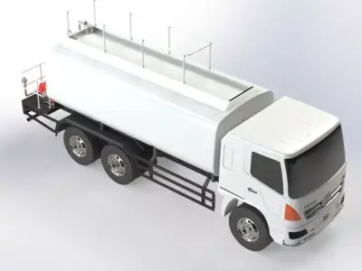 Tanker Truck 3D Model Real Scale Manufacturing Ready 3D model