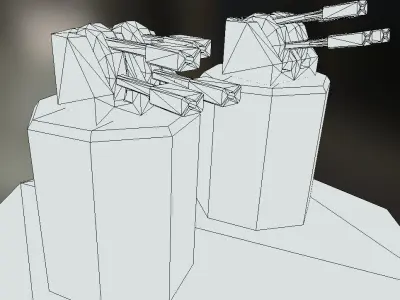 Laser Gun Tower  Free low-poly 3D model