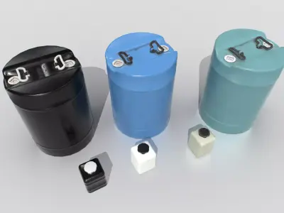 Plastic Barrel 5 Low-poly 3D model