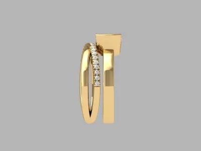  Solitair Ring Bridal Set with infinity band 3D print model