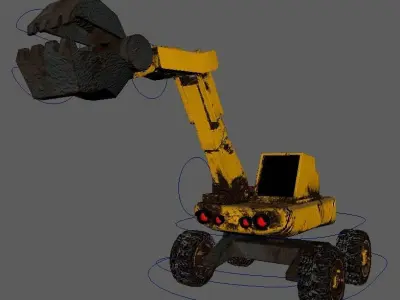 Rigged Excavator 3D model