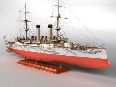 The armored cruiser "Asama". The Empire of Japan, 1900. 3D model