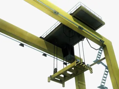 RTG port crane low poly Low-poly 3D model
