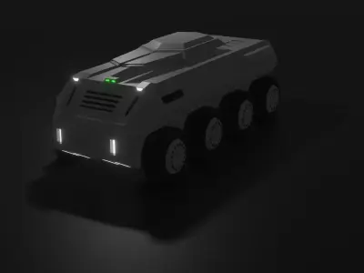 btr game ready futuristic armored vehicle Low-poly 3D model
