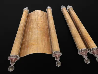 Old Medieval Scrolls Low-poly 3D model