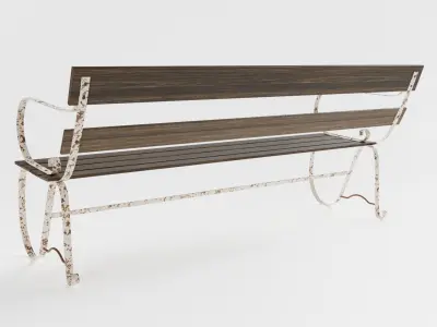 Old Antique Bench 3D model