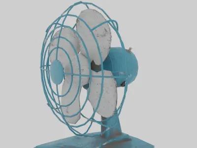 Low-Poly Worn Old Fan Low-poly 3D model