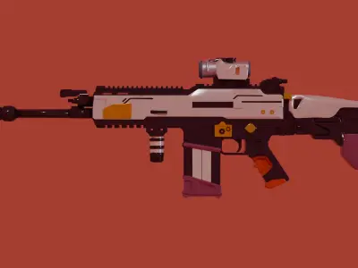 3 guns model pack Low-poly 3D model