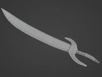 one handed sword PBR low-poly Low-poly 3D model