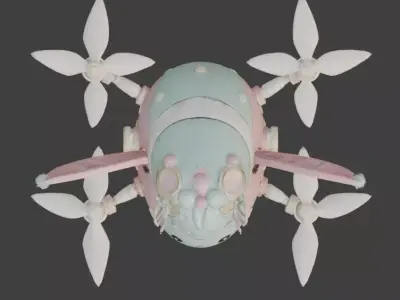 Magical Flying Backpack Drone 3D Model Low-poly 3D model