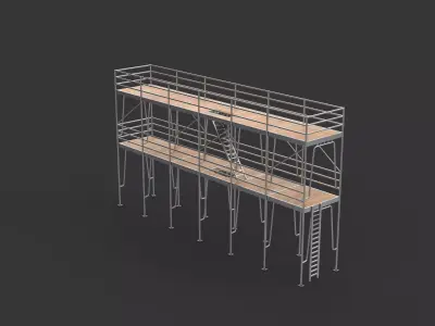 wooden Scaffolding 3D model