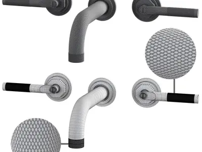 Landmark Industrial wall mounted mixer by Samuel Heath  3D model