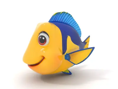 Animated Tropical Fish Model Pack with Vibrant Colors Low-poly 3D model