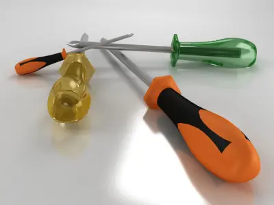 Screwdrivers three Free 3D model