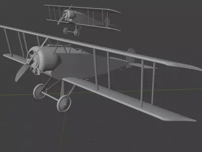 Fokker DII all three colour  Variants 3D model
