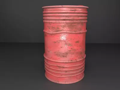 oil dram Low-poly 3D model