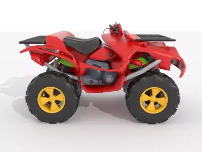 Quad Bike v1 BLEND-OBJ-FBX-DAE-GLB 3D model