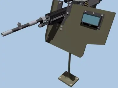 M240 Machine Gun 3D model buy