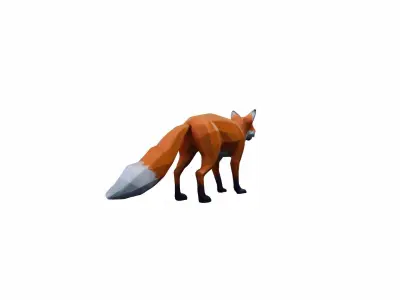 Red Fox Animal In The Natural Nice Chair 3d Render 3D model purchase
