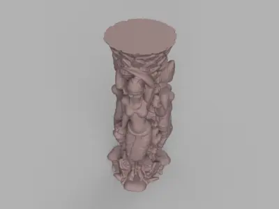 statue de pierre et porte stylo 2 modele 3D print model